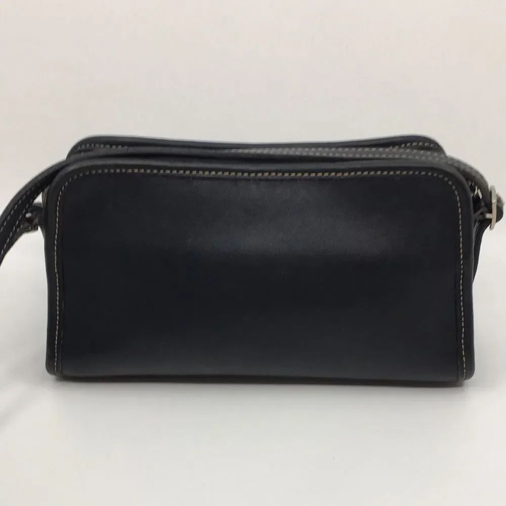 Coach Vintage 1999 Black Mimosa Zip Leather Crossbody Camera Bag - 9” x 5.5” - Picture 3 of 17